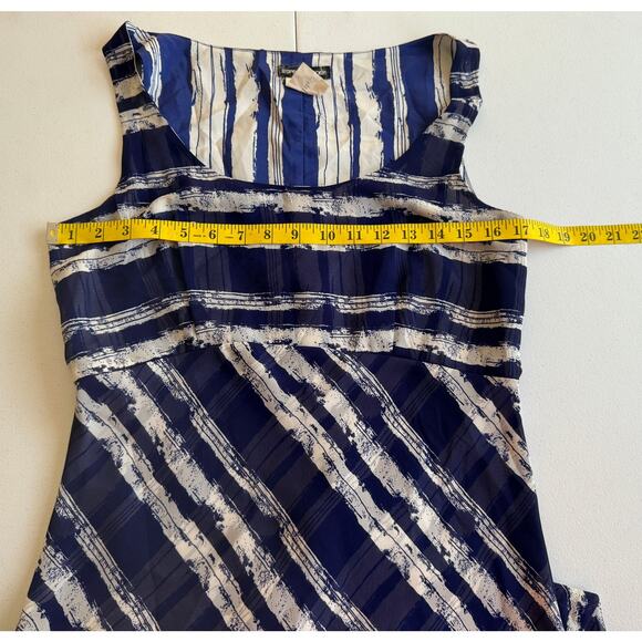 Esprit De Corp Sheath Dress Women 11 / 12 Blue White Sleeveless VTG Nautical - Picture 4 of 8